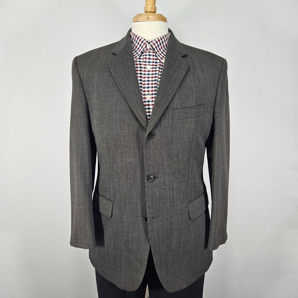 Calvin Klein Men's Sport Coat Blazer Three Button Brown Wool Size 40S